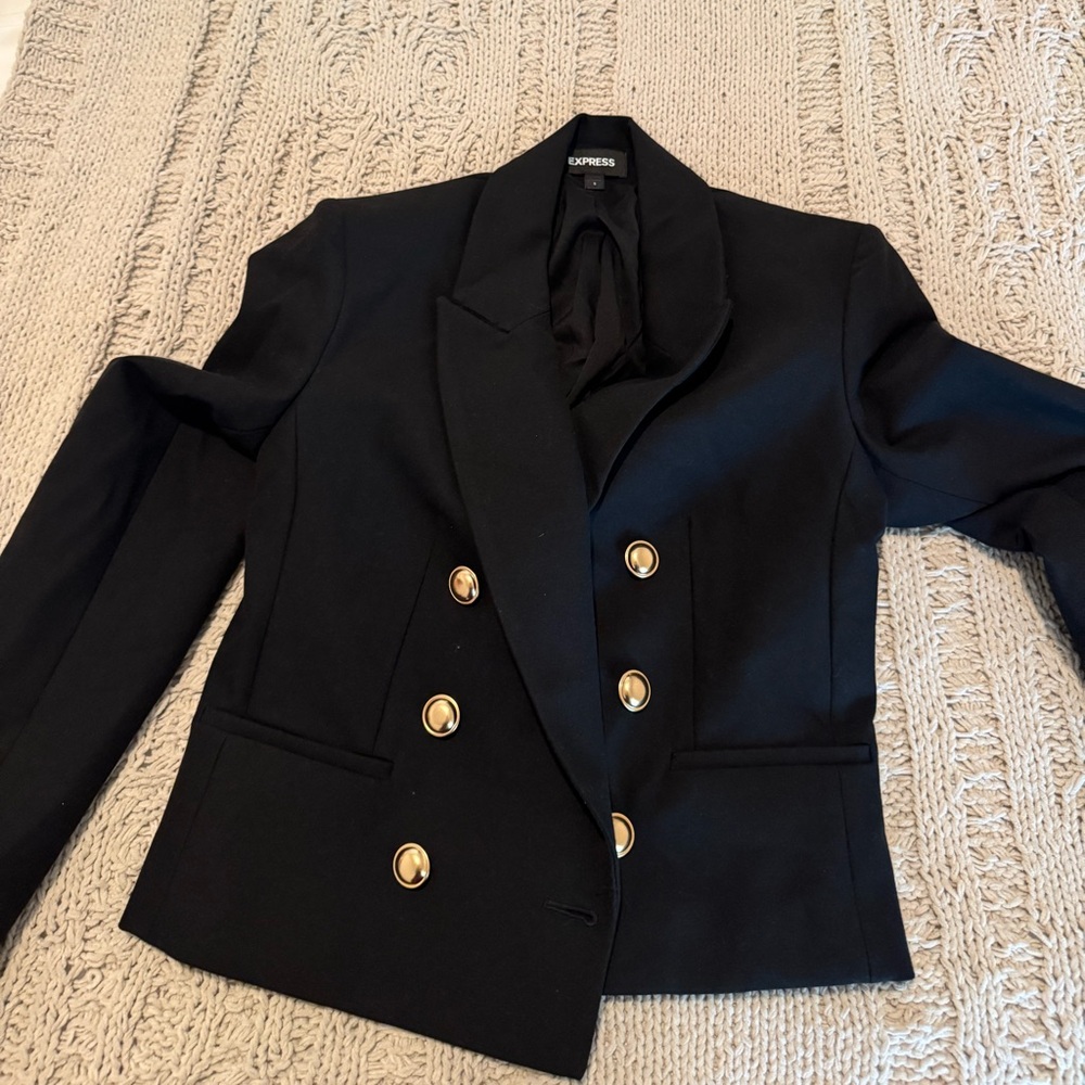 Express Black Blazer with Gold Buttons